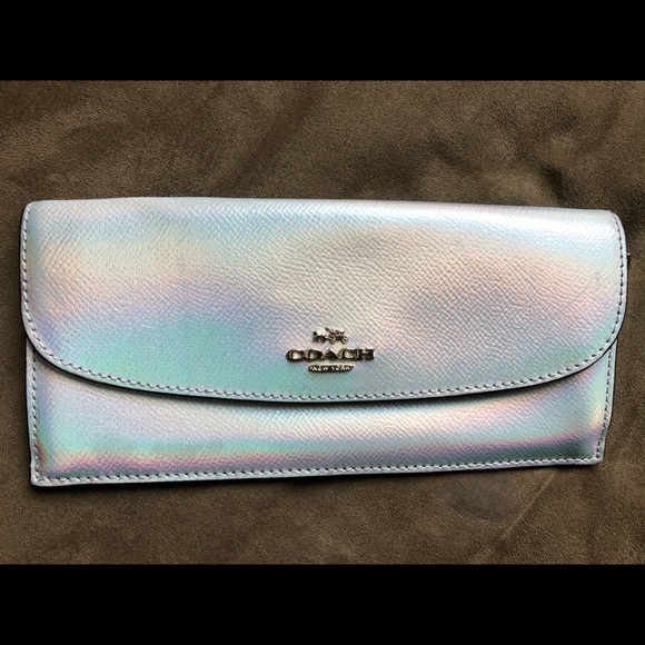 Ultra Rare Coach Iridescent Hologram Holographic Wallet EUC - Picture 3 of 11